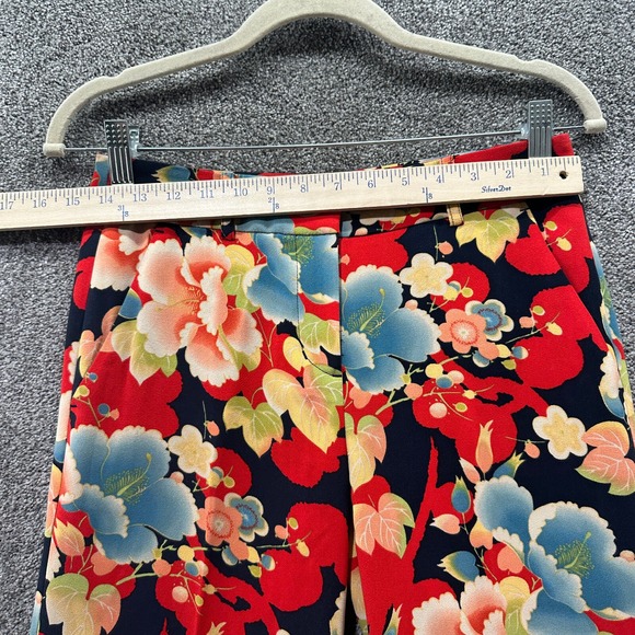 Ann Taylor Loft Cropped Trouser Pants Women 00P Floral Hi Rise Wide Leg Culottes - Picture 7 of 13